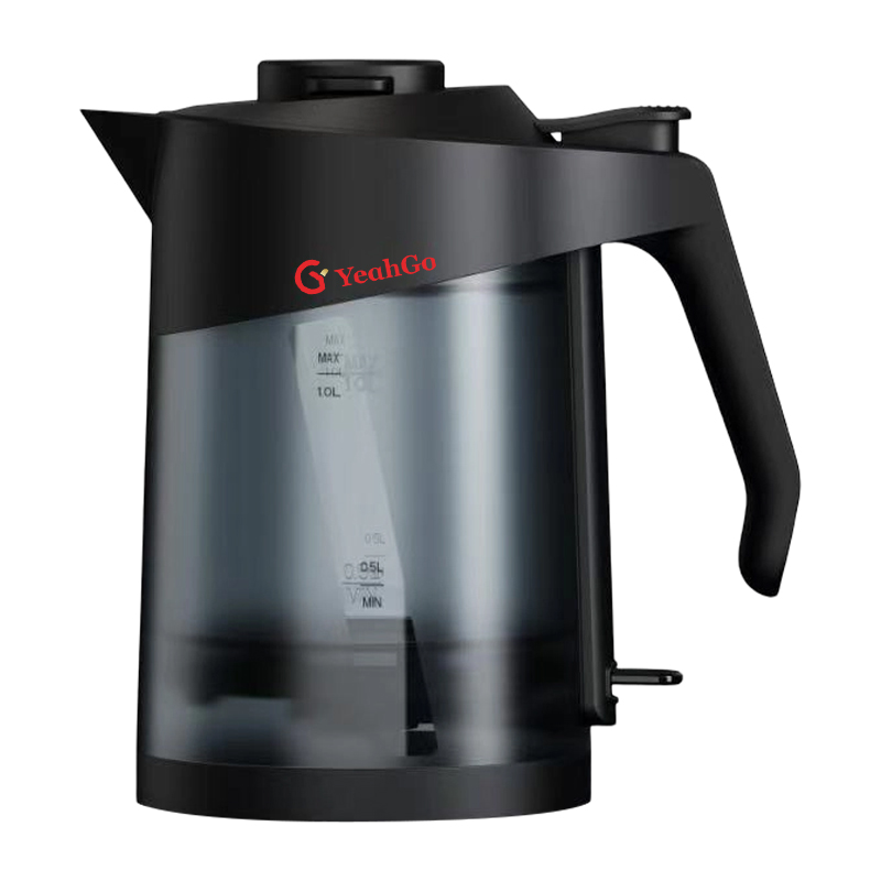 Hervidor eléctrico de PP de calidad alimentaria con punta antivuelco mate de 1,0 L y mango ergonómico